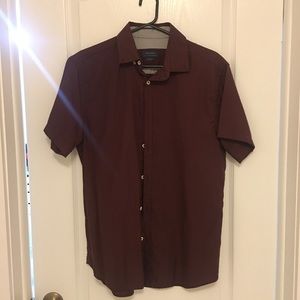 Zara Man short sleeve button down. Wine color